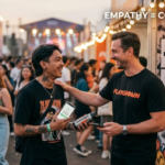 People engaging at outdoor event.